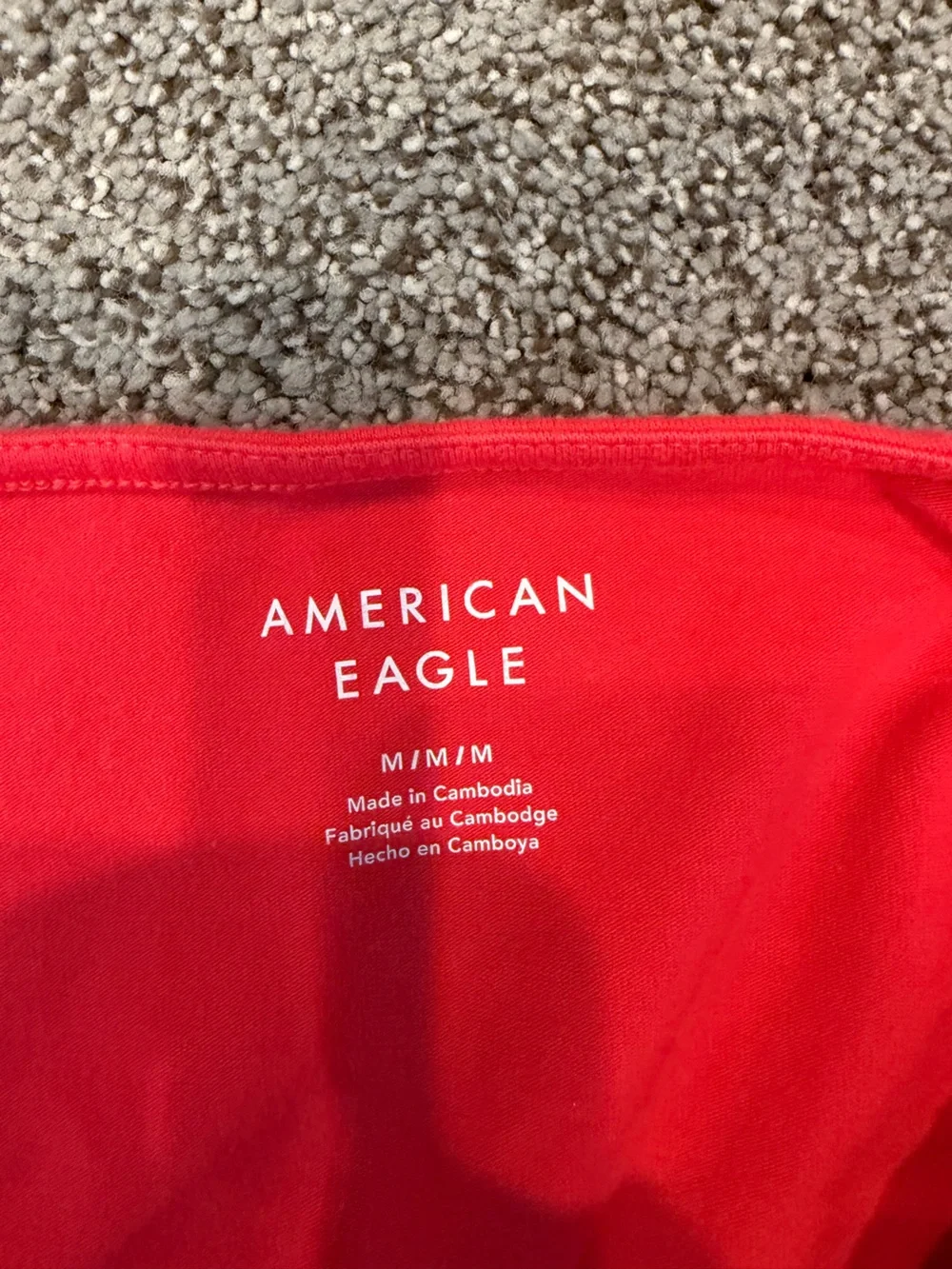 American Eagle Outfitters Red V-Neck One-Piece Bodysuit